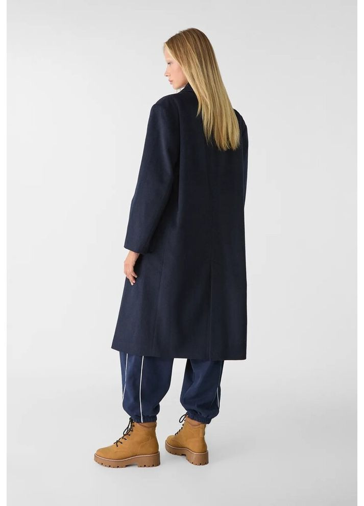 Темно-синє демісезонне Пальто 8852/310/010 Stradivarius