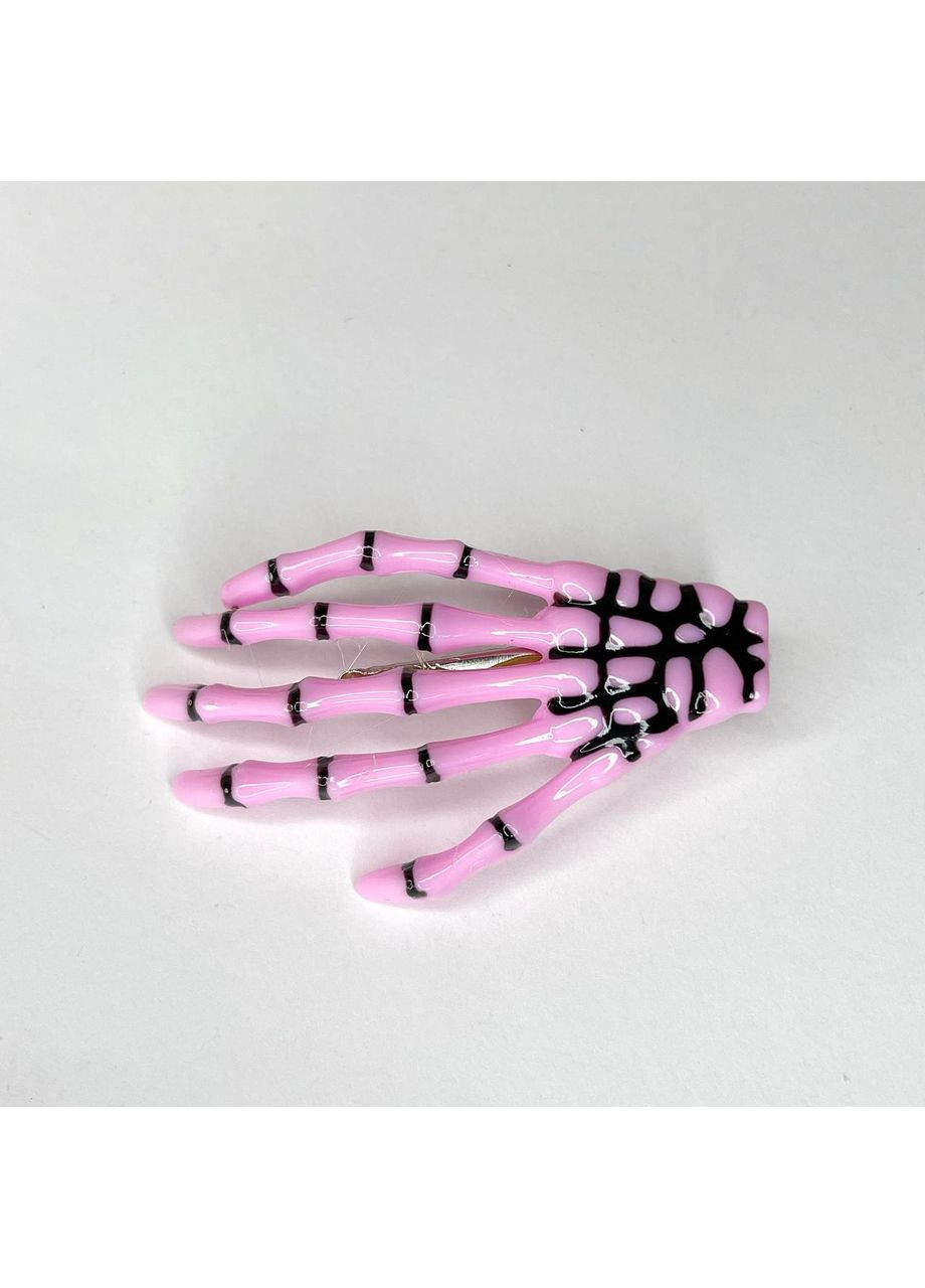 Шпильки для волосся Заколка затискач для волосся кістлява рука скелета Хеллоуїн Рожевий чорний 73 мм х 41 мм х 13 мм Finding (365875817)