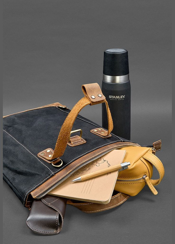 Сумка-рюкзак з канвасу та натуральної світло-коричневої шкіри (A-028225) BlankNote (327874330)