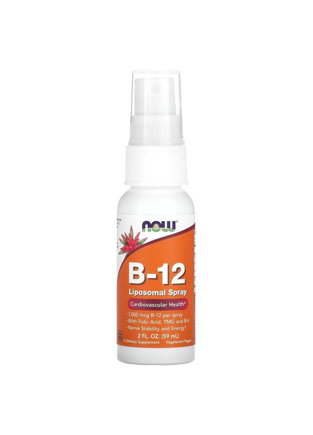 Витамины и минералы Vitamin B12 Liposomal Spray, 59 мл Now (322293565)