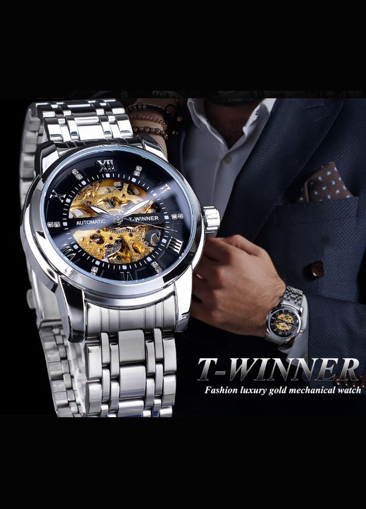 Чоловічий наручний механічний годинник Skeleton GMT1193, Віннер скелетон Winner (336551756)