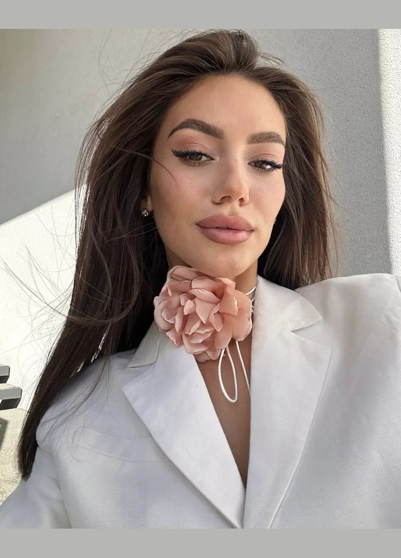 Чокер на шею Пион розовый из атласа на замшевом шнурке No Brand (337513067)