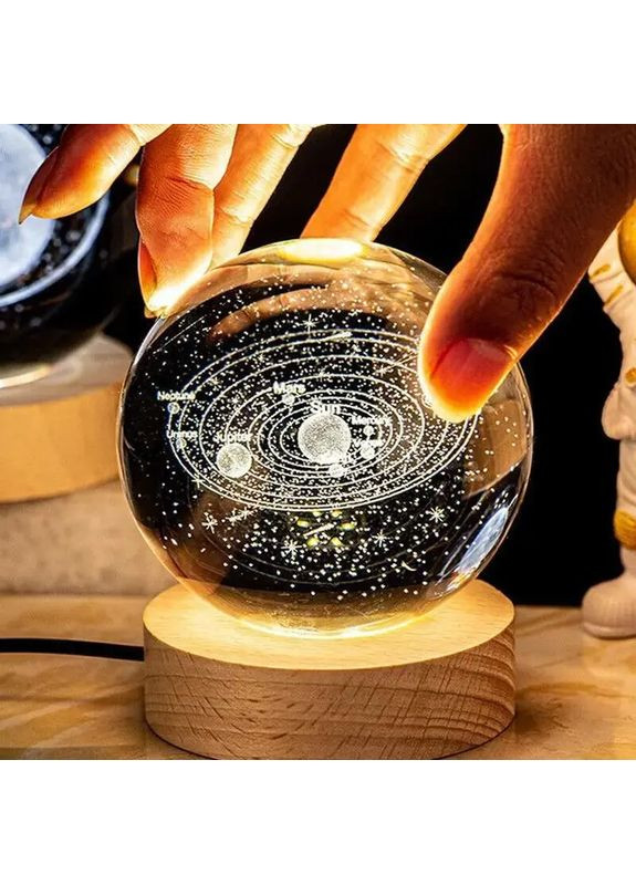 Світлодіодна кришталева куля, декоративна універсальна 3D нічниця, кришталева куля Erston (363833238)