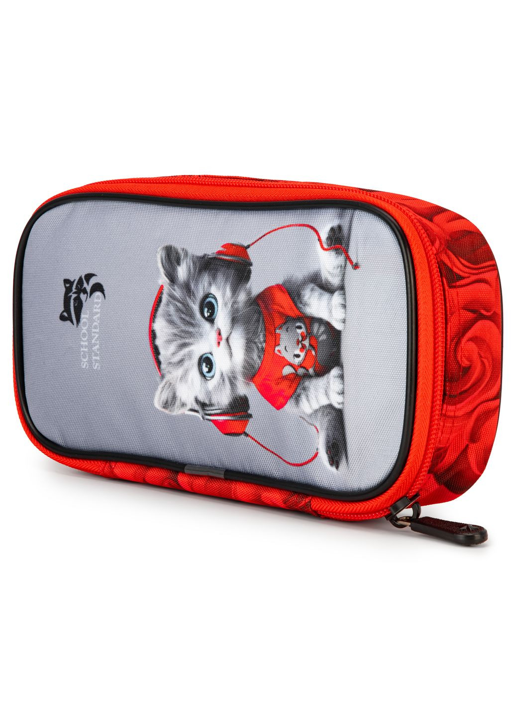 Пенал школьный для девочки с Котиком мягкий (PSS-146) School Standard (329142202)