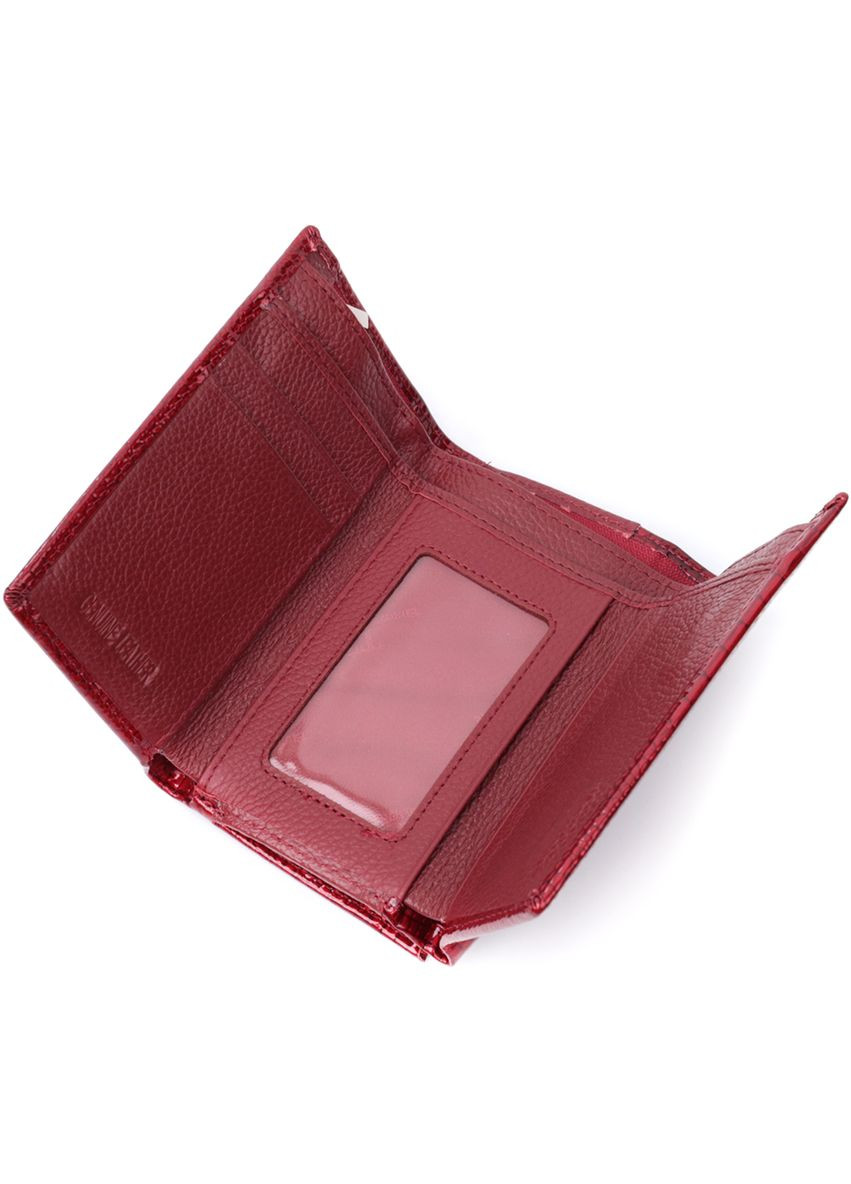 Жіночий гаманець потрійного додавання з натуральної шкіри з монетницею червоний (sku_22708) No Brand (328218407)