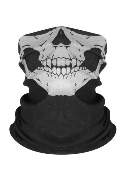 No Brand балаклава, бафф, маска на лицо - череп черный полиэстер производство -