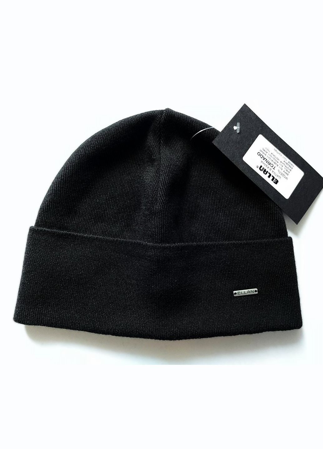 Мужская черная демисезонная шапка бини Tornado Ellan (315931053)