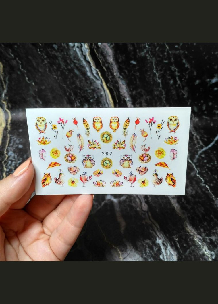 Слайдер для дизайну нігтів наліпки Сова No Brand (330644244)