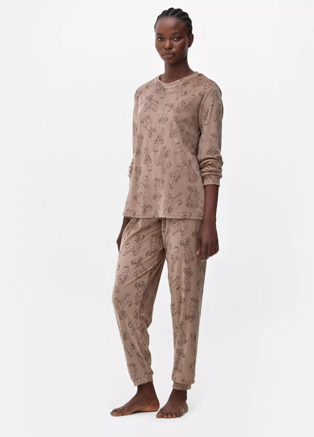 Коричнева всесезон м'які плюшеві піжамні штани disney’s the lion king для дому та сну (8339) Primark