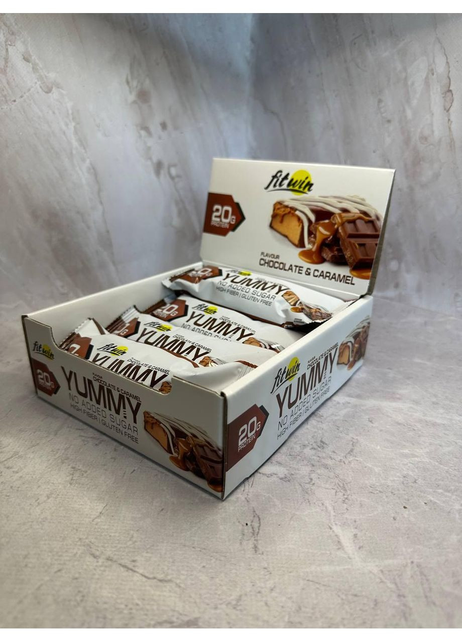 Батончик Yummy FitWin “Шоколад і карамель” без цукру, 55 г No Brand (365820438)