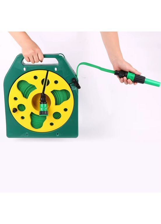 Поливочный шланг в катушке 15 м садовый комплект шланг и пистолет-распылитель с 7 режимами (SD295) No Brand (361161959)