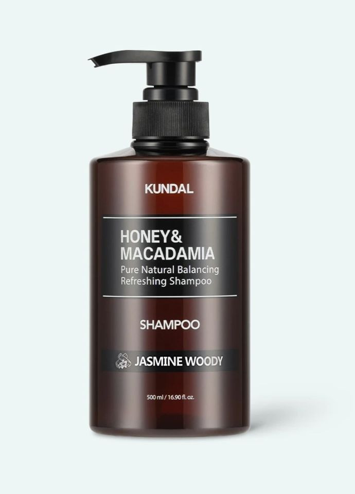Безсульфатний шампунь Honey & Macadamia Nature Shampoo Aroma Edition Jasmine Woody "Жасминовий аромат деревини", 500 мл Kundal (278343627)