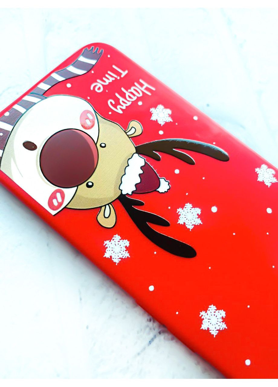 Матовий червоний чохол на Xiaomi Redmi 13C / Poco C65 Зимове оленя (принт 155) Creative (362967376)