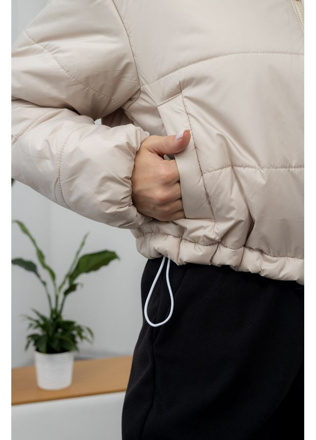 Бежевая куртка укороченная женская 24.2550 40( ) AKSAN