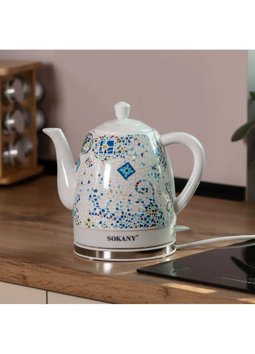 Електрочайник керамічний SK-09008 1.5л мозаїка Sokany (358885738)