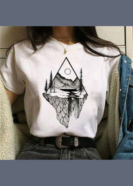 Футболка жіноча з принтом Біла 2664082766 No Brand - (341250374)