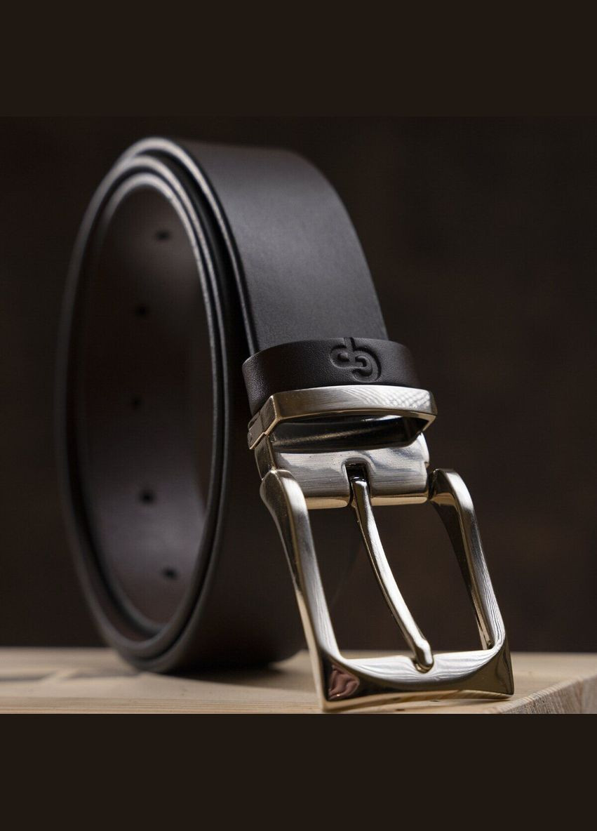 Мужской ремень кожаный 11054 Коричневый Grande Pelle (303139187)