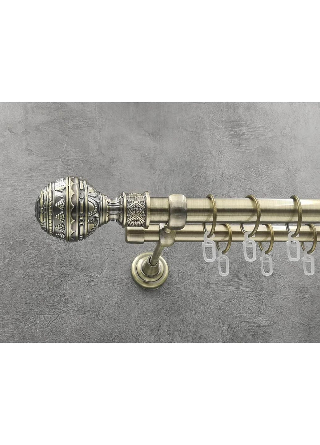 Карниз Арабеска гладкая штанга двойной открытый 25/19 мм 240 см Антик Quadrum (352782016)