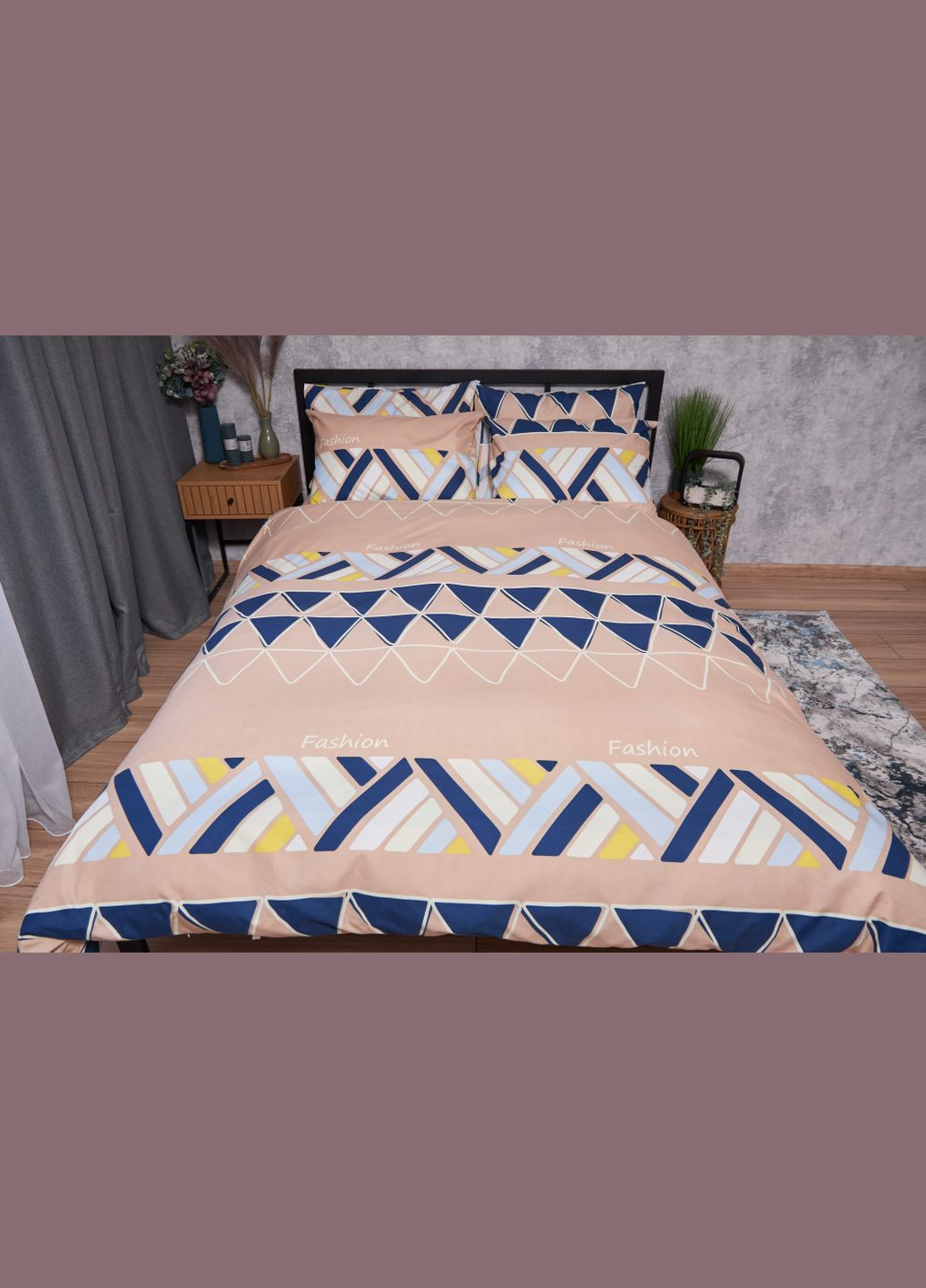 Комплект постільної білизни Полісатин Premium полуторний євро 160х220 наволочки 4х70х70 (MS-820002812) Moon&Star Fashion (286761804)