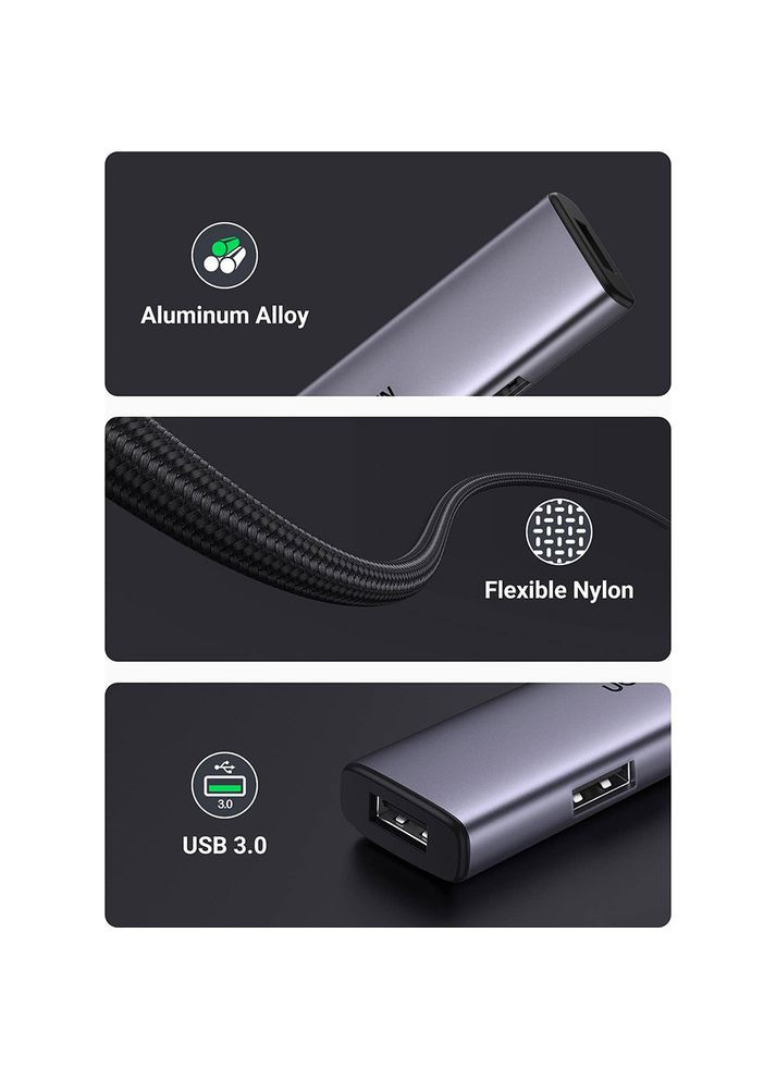 USB-хаб CM473 Deep Gray (20805) Ugreen (372126469)