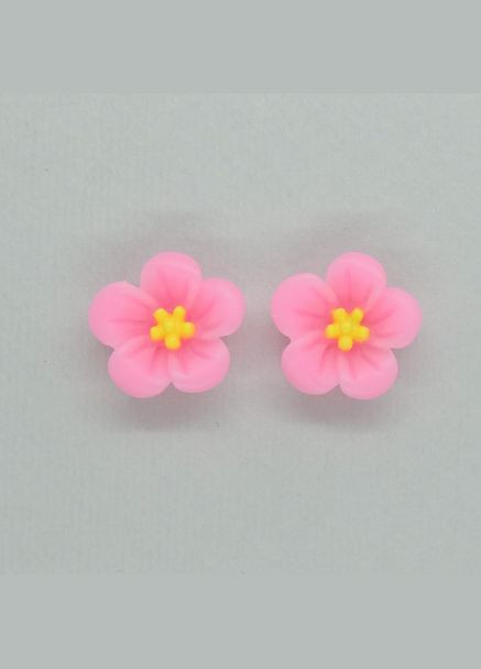 Сережки дитячі кліпси для вух без пробивання вуха "Квіткова Пишність" ніжно рожеві Liresmina Jewelry (289533640)