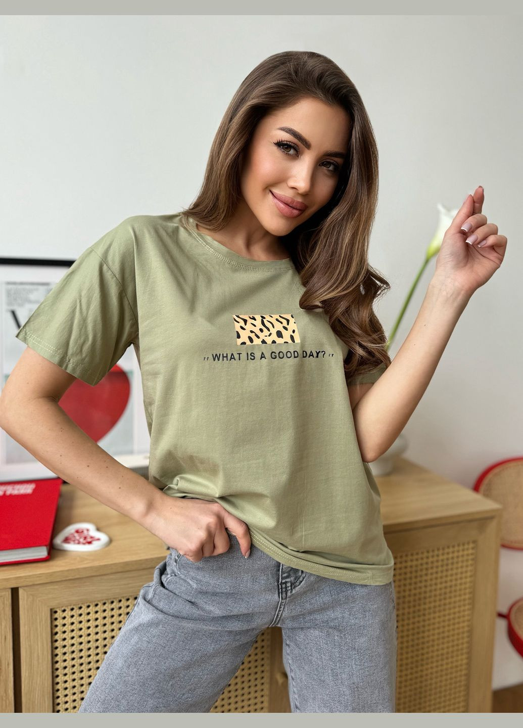 Хаки (оливковая) летняя футболки Magnet WN20-605