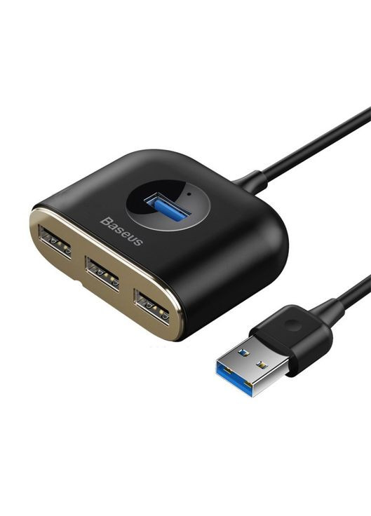 Мультипортовий адаптер-перехідник хаб Square round 4 in 1 USB HUB Adapter (USB3.0 TO USB3.0*1+USB2.0*3) Baseus (324234876)