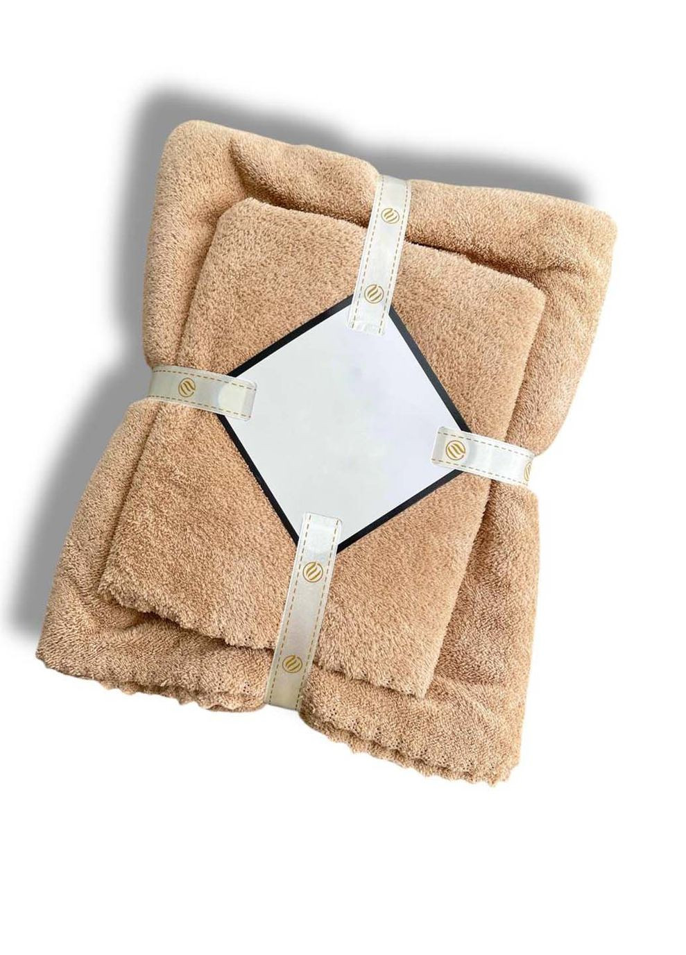 Комплект однотонных полотенец 2 шт., микрофибра Homedec однотонный бежевый