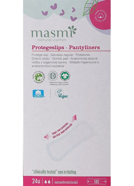 Щоденні гігієнічні прокладки Natural Cotton Anatomical 24шт (786377-31018199) Masmi (368603421)