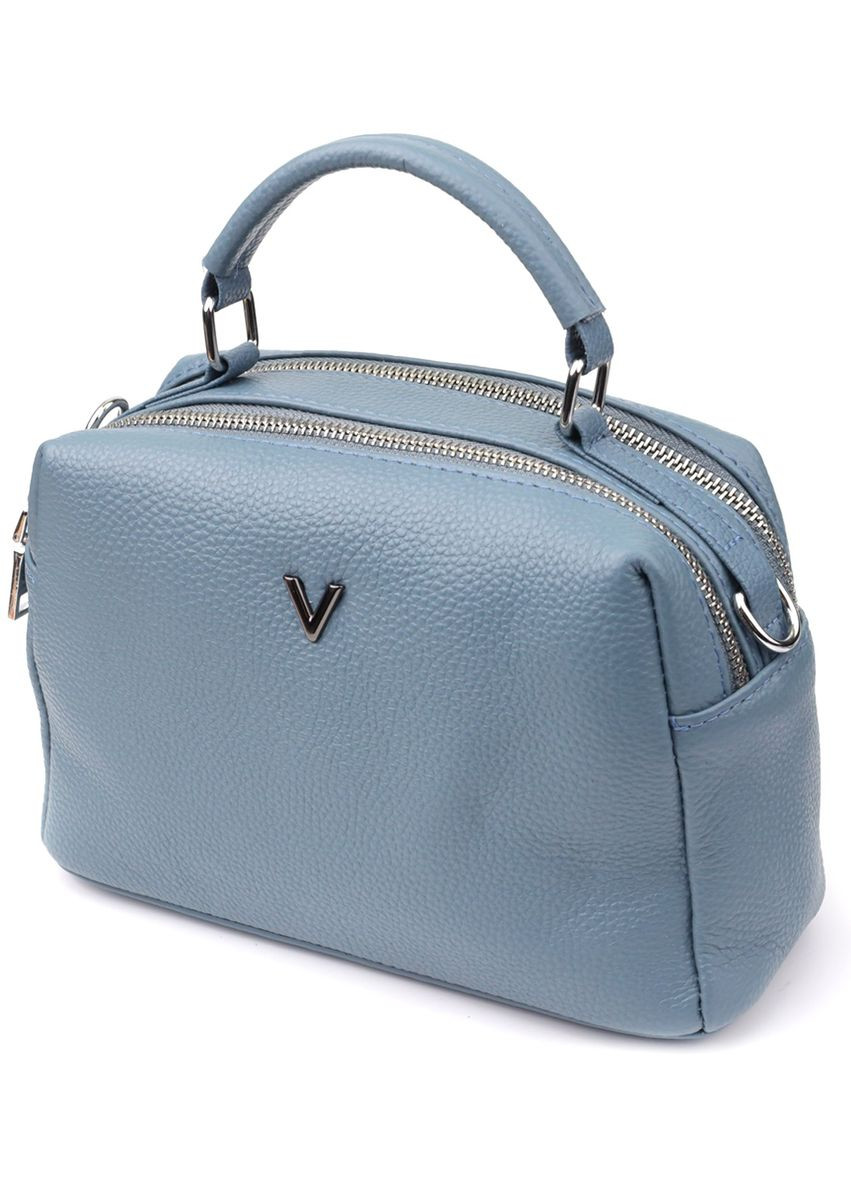 Сумка тоут через плечо женская из натуральной кожи средняя Голубой 38205 Vintage (355245236)