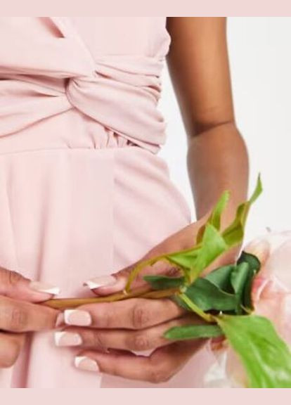 Пудровое праздничный платье с открытой спиной Tfnc однотонное