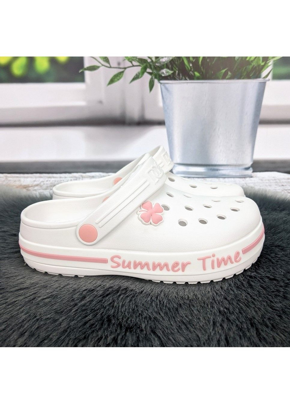 Кроксы женские белые с пудровым пена Dago (331737643)