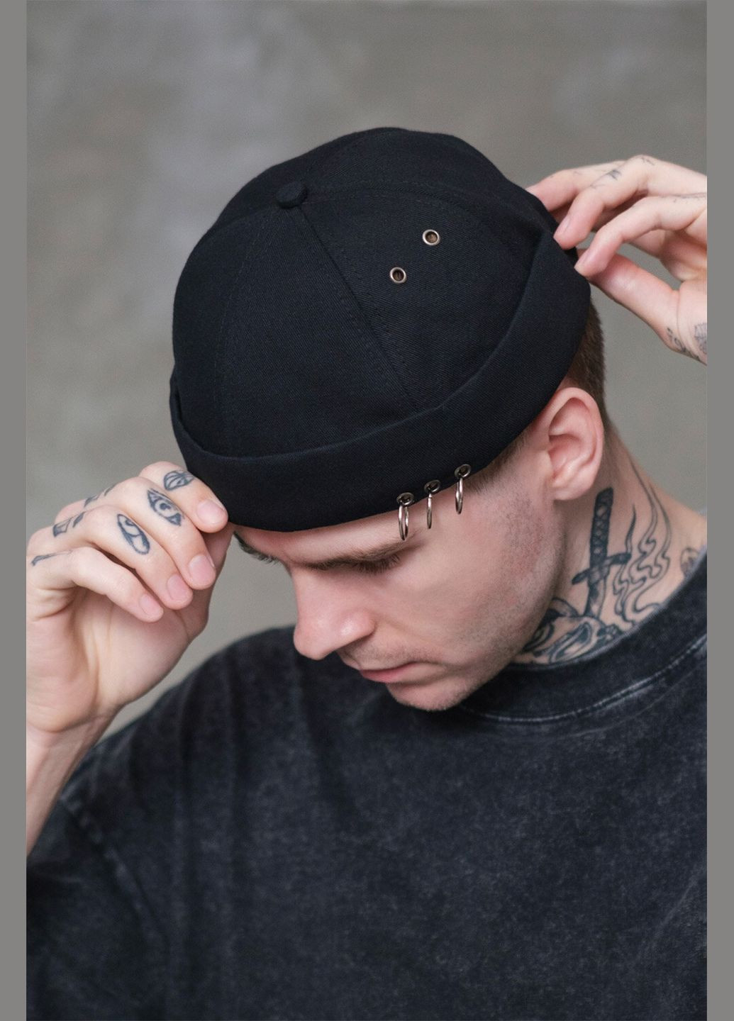 Мужская Кепка Докер С Кольцами Monarch Black Without (348059078)