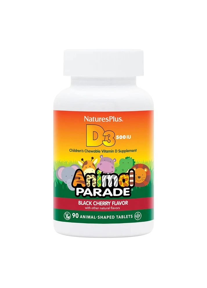Витамины и минералы Animal Parade Vitamin D3, 90 жевательных таблеток - Вишня Natures Plus (376170911)