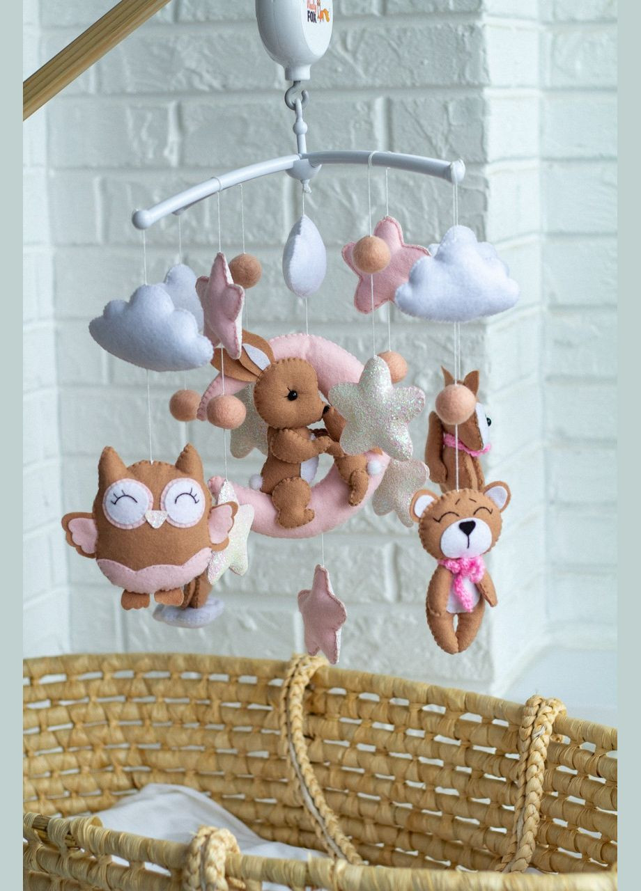 Дитячий мобіль на ліжечко для немовлят WooolyWool «Ніжність» для дівчинки No Brand (342757989)