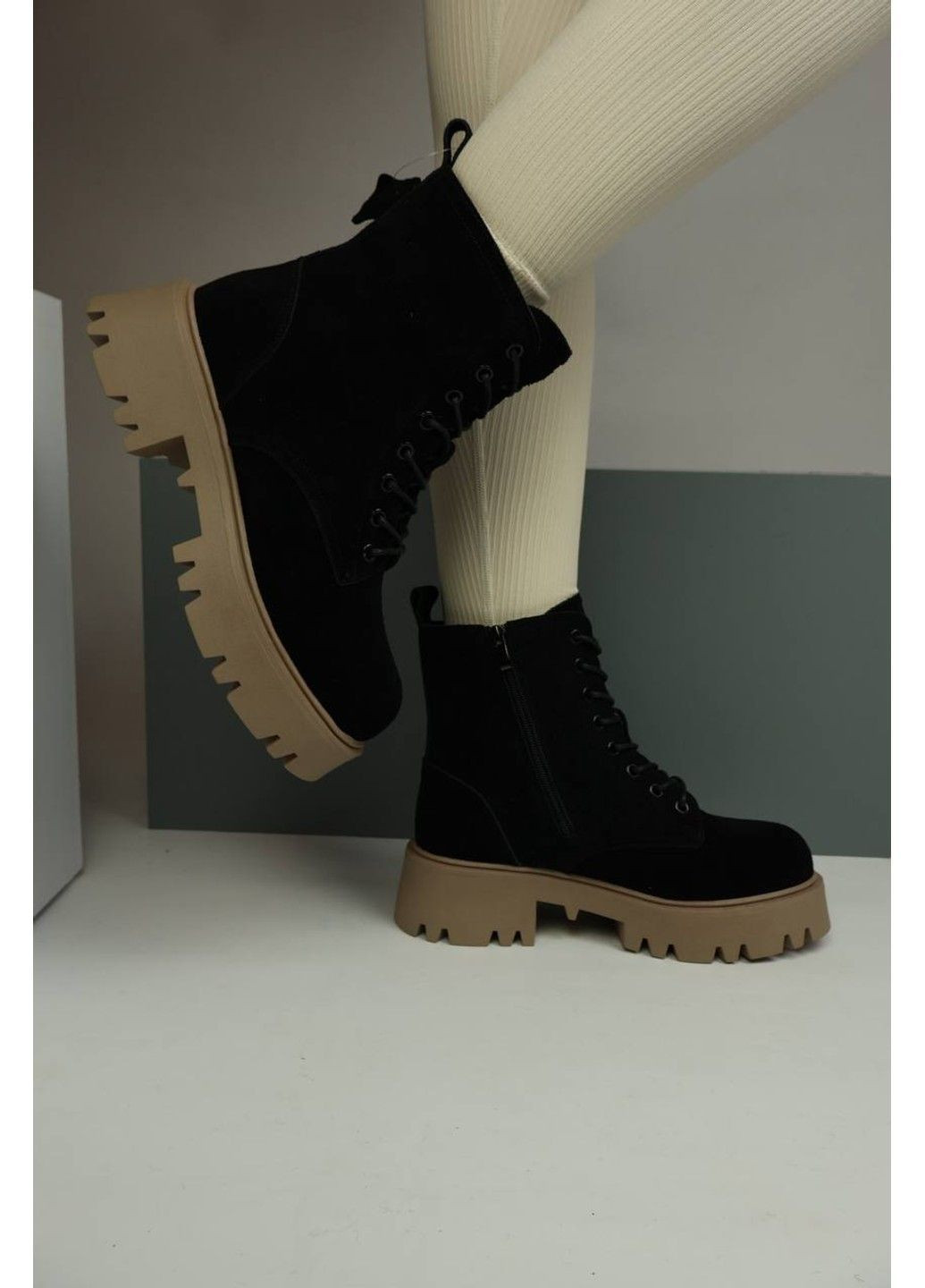 567 Черевики Зимові чорні замшеві Hengji (372384807)