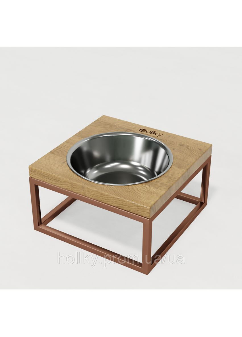 Миска на підставці для котів і середніх собак Base Solo M (1 × 0,8 л) Solo M-212110-GLNT Hollky (365652741)