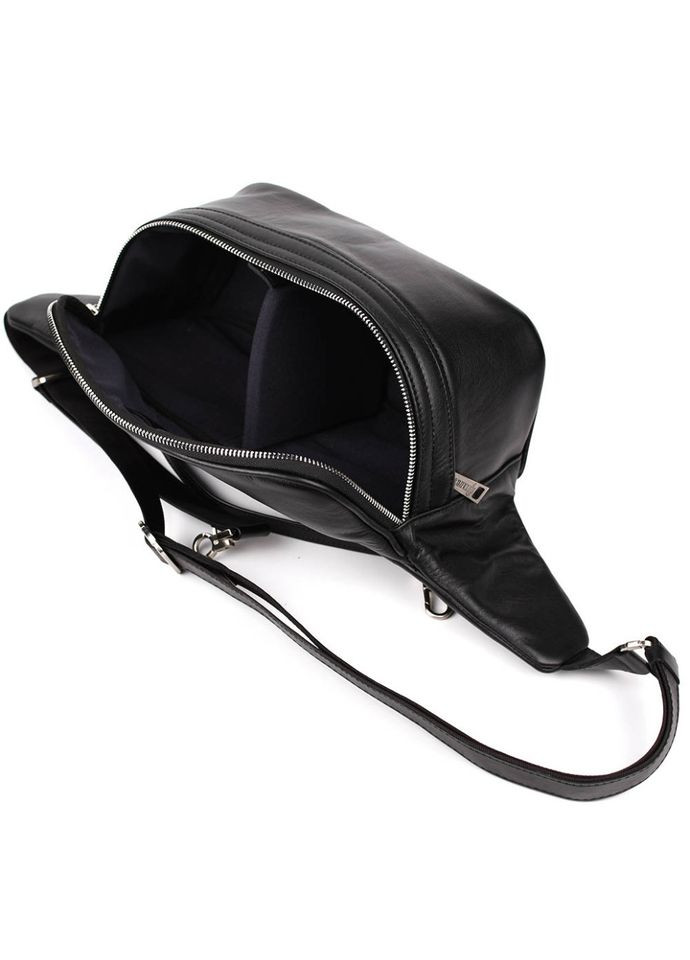 Сумка бананка для фотоапарата шкіряна 1313 (GA-1313-4lx) чорна наппа TARWA (300171374)