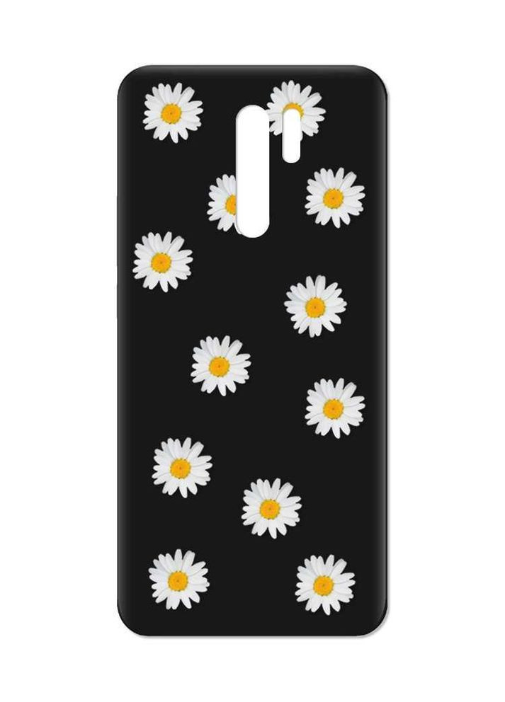 Матовий чорний чохол на Xiaomi Redmi 9:: Фон ромашки (принт 41) Creative (360698027)