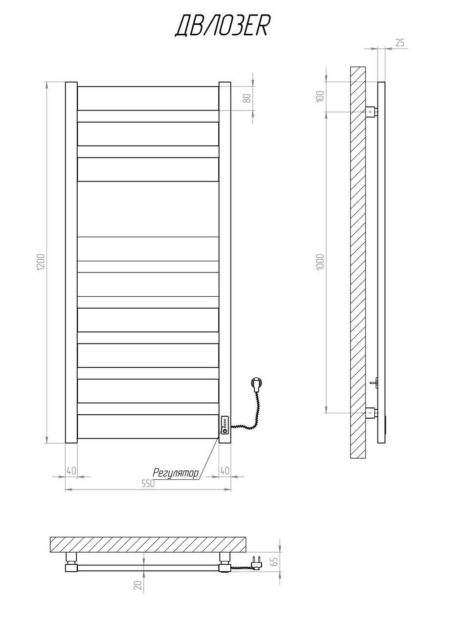 Полотенцесушитель Волс 1200х500 ER тайм. Kosser (346049050)