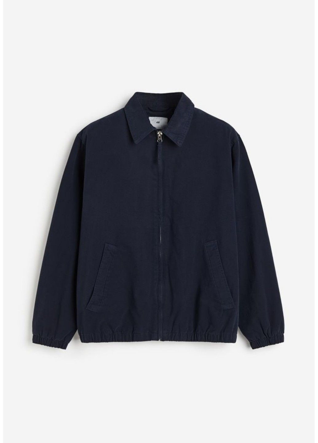 Темно-синяя демисезонная мужская твиловая куртка свободного кроя н&м (56795) l темно-синяя H&M
