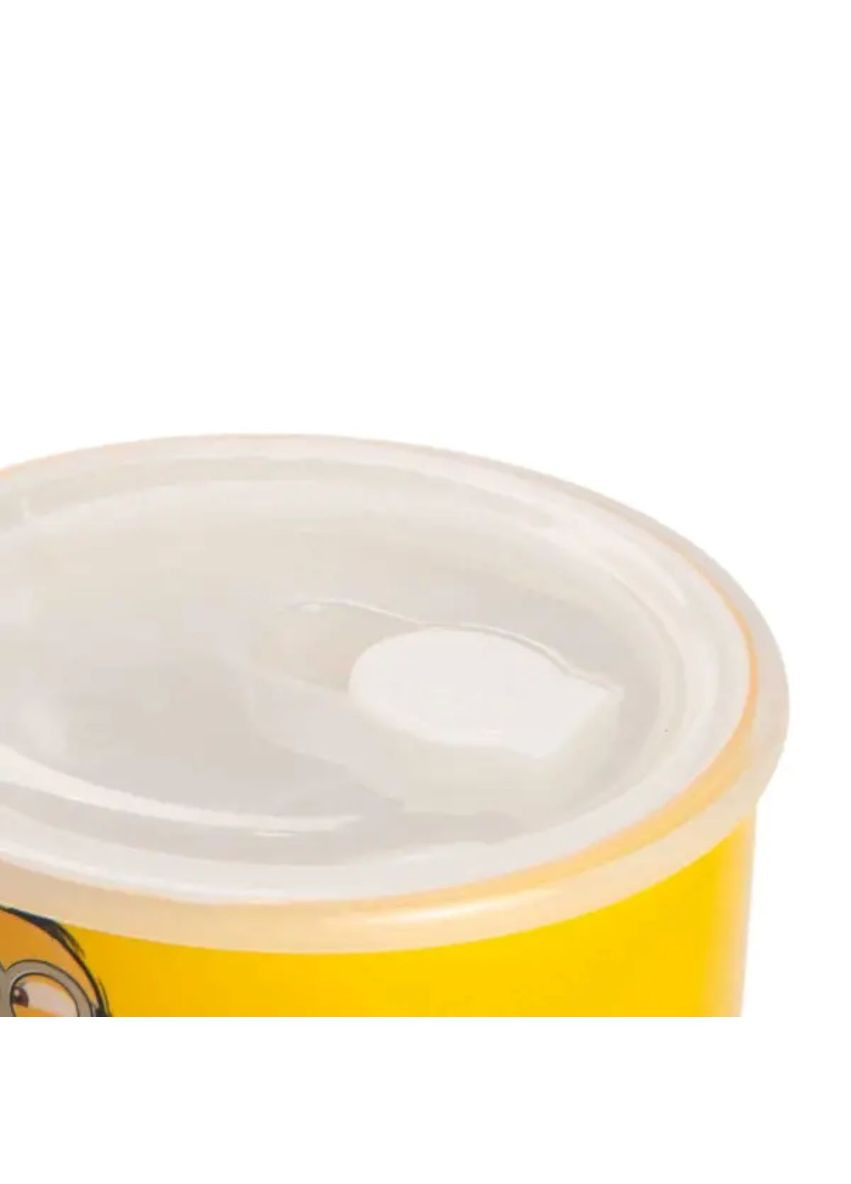 Миска порцелянова з кришкою 900 мл для супу та локшини жовта кругла для зберігання їжі ProDobro (364189963)