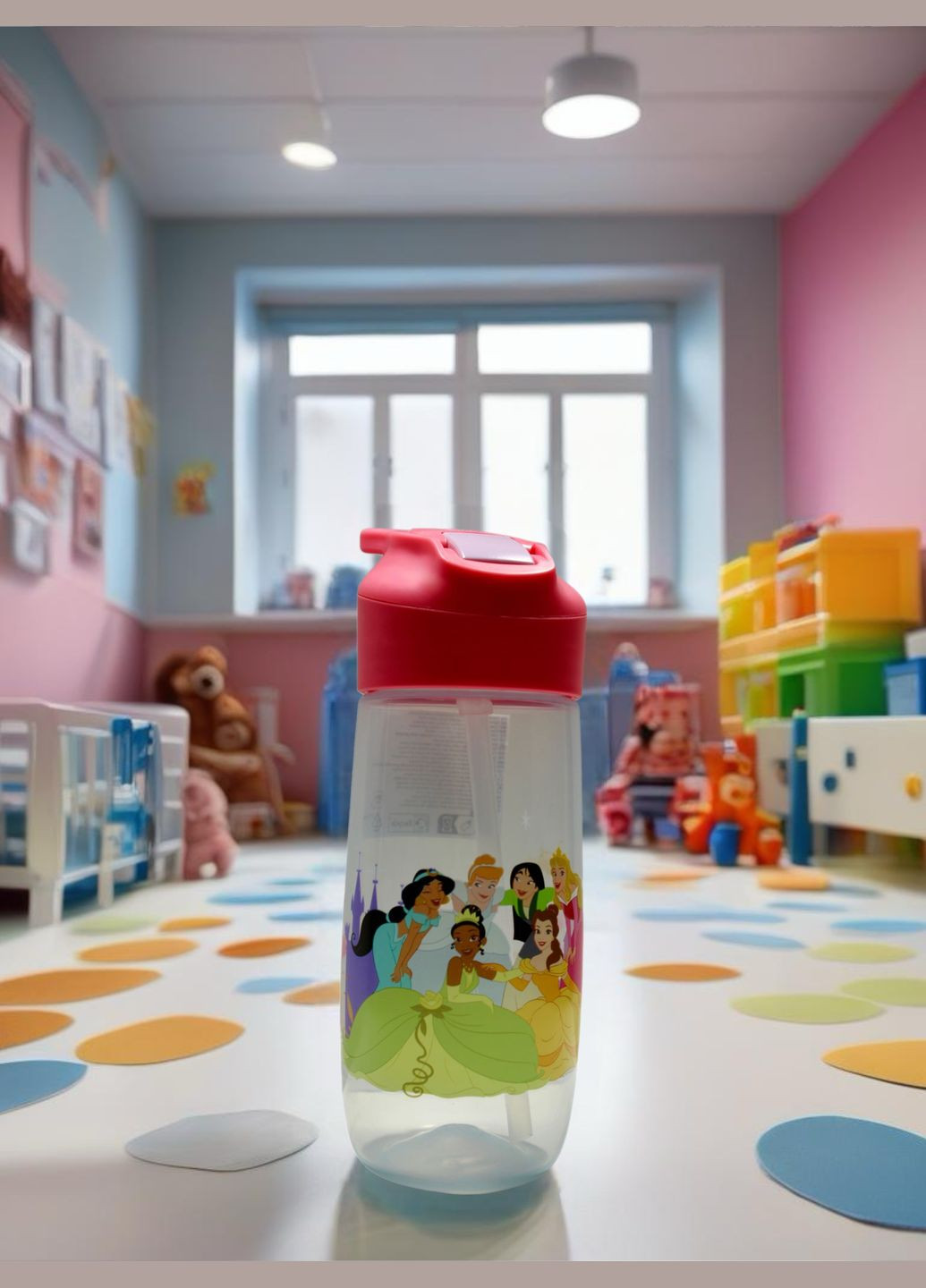 Дитяча пляшка для води з трубочкою, принцеси Disney, Pepco (324392122)