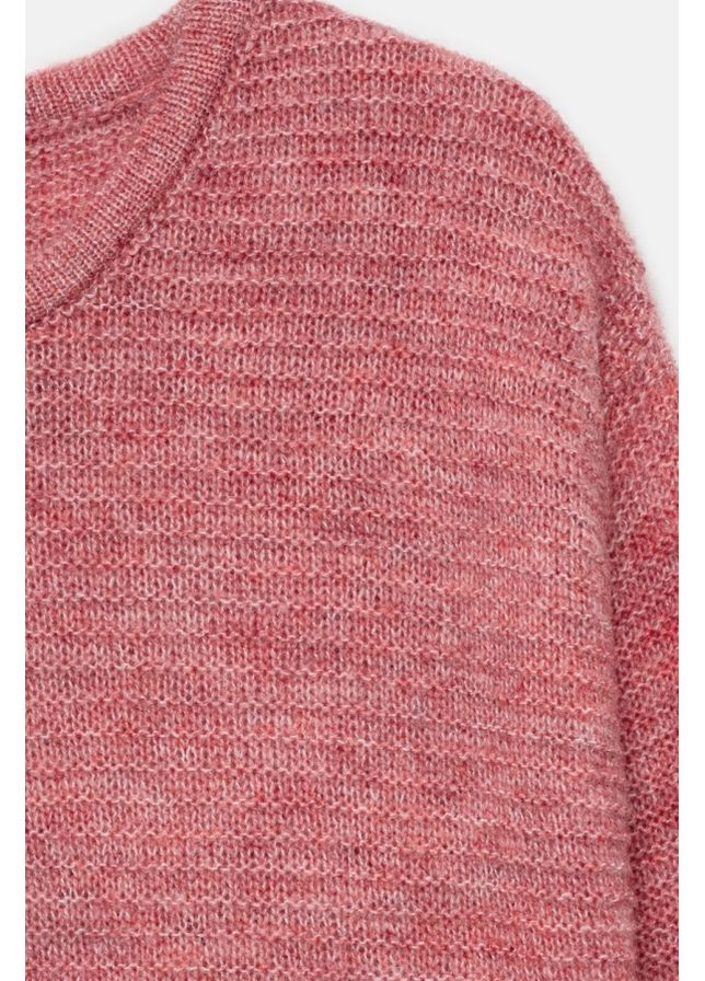 Рожевий зимовий жіночий напівпрозорий теплий джемпер із вовни (2910) Triko Bakh