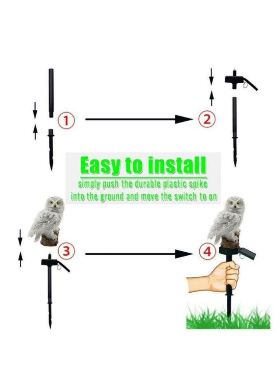 Светильник для сада на солнечной батарее Сова No Brand GS-7200 (322718459)