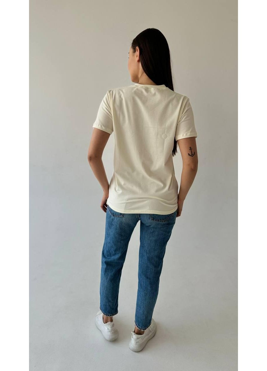 Женская футболка молоко No Brand - (368765969)