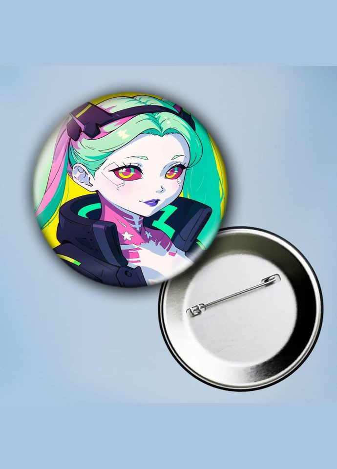 Значок на булавке Аніме Кіберпанк #17 металевий 56 мм No Brand (304502952)