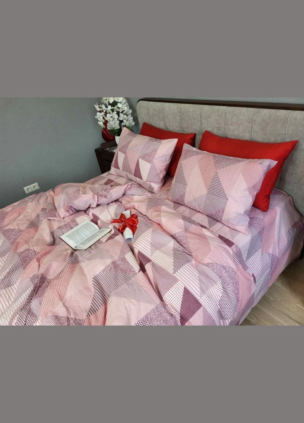 КПБ Комфорт-текстиль Фланель Печворк рожевий 180x215 см 70x70 см ( КТ_pvu_6302_39_70x70 ) Комфорт-текстиль Фланель Печворк рожевий (316085696)