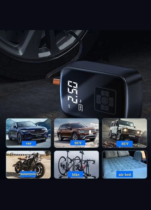 Компрессор беспроводной автомобильный воздушный 18535 10.3 Бар No Brand (364494077)