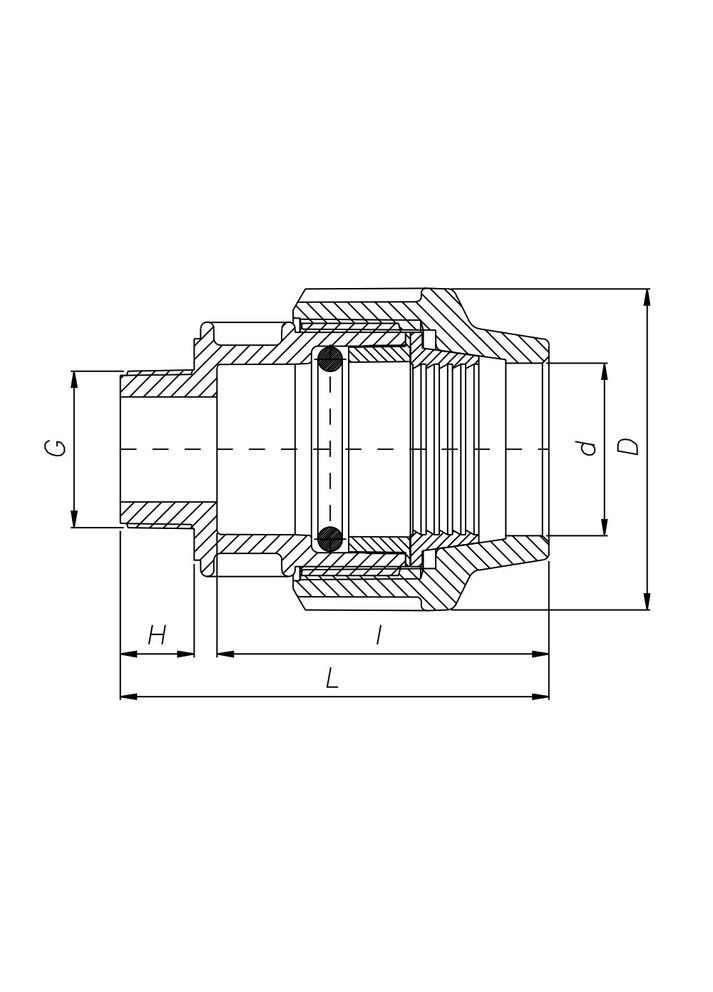 Муфта ПЕ із зовнішньою різьбою 110 мм х 4" ITAL (316088780)